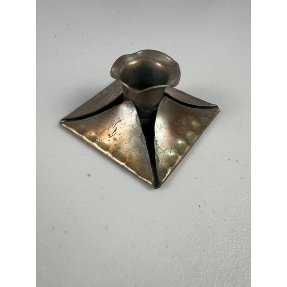 Vintage Craftsman Studios Hand‎ Hammered Copper Candle Holder Laguna Beach 763